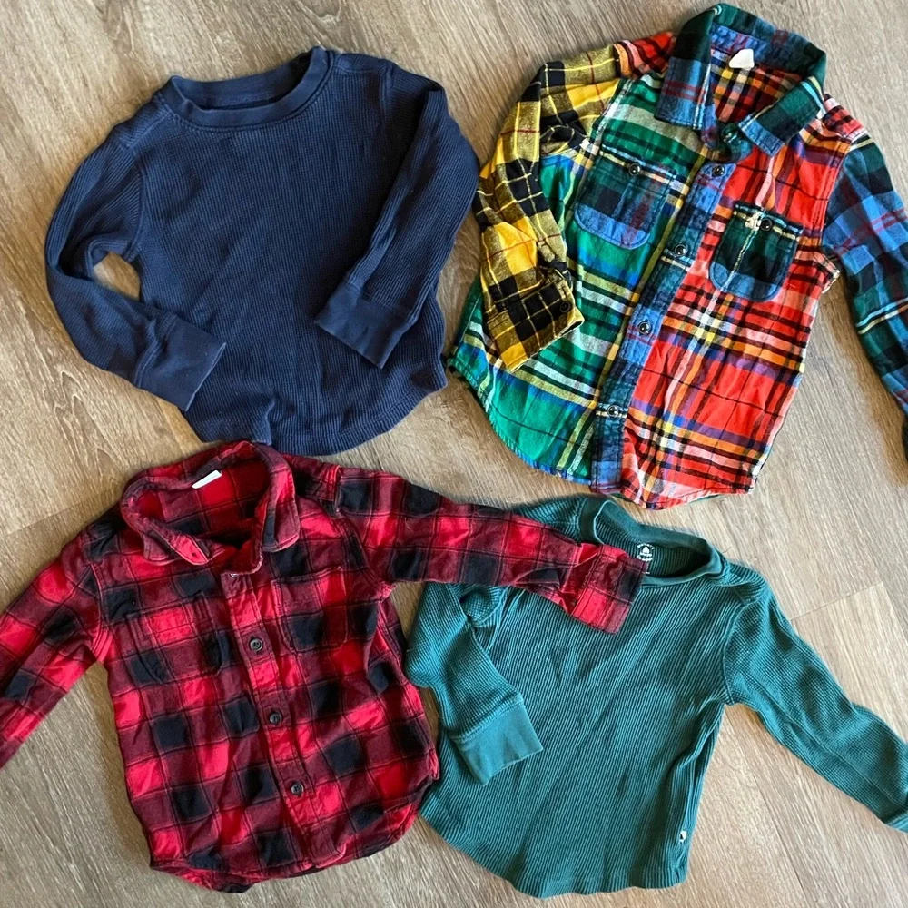 Baby Gap Boys 3T Bundle of long sleeve tops and flannel shirts